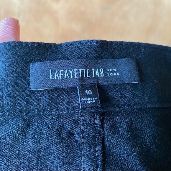 Lafayette 148 Black Animal Print Tapered leg Pant - Picture 8 of 11